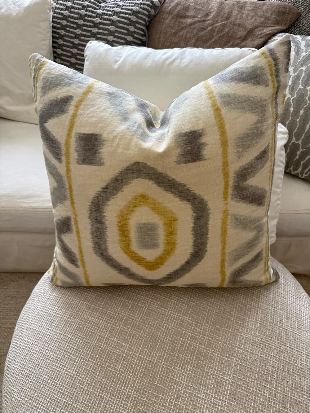 Custom Kravet/ Thom Filicia prospect pillow pair 24x24”